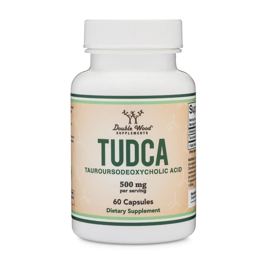 TUDCA Bile Salts Liver Support Supplement, 500mg Servings, Liver and Gallbladder Cleanse Supplement (60 Capsules, 250mg) Genuine Bile Acid TUDCA with Strong Bitter Taste by Double Wood