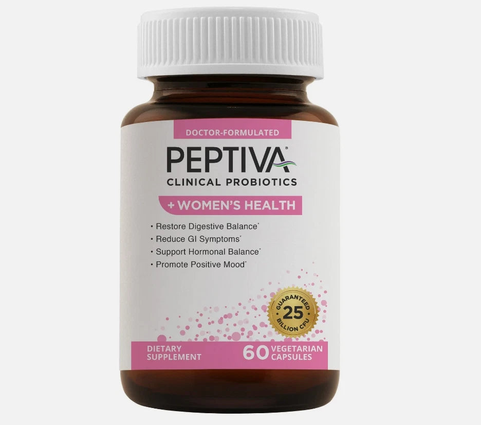 Peptiva Probiotics for Women's Health - Women's Probiotic and Digestive Support, 25 Billion CFU, Multi-Strain Probiotic, Lactobacillus Acidophilus, Bifidobacterium - 60 Vegetarian Capsules